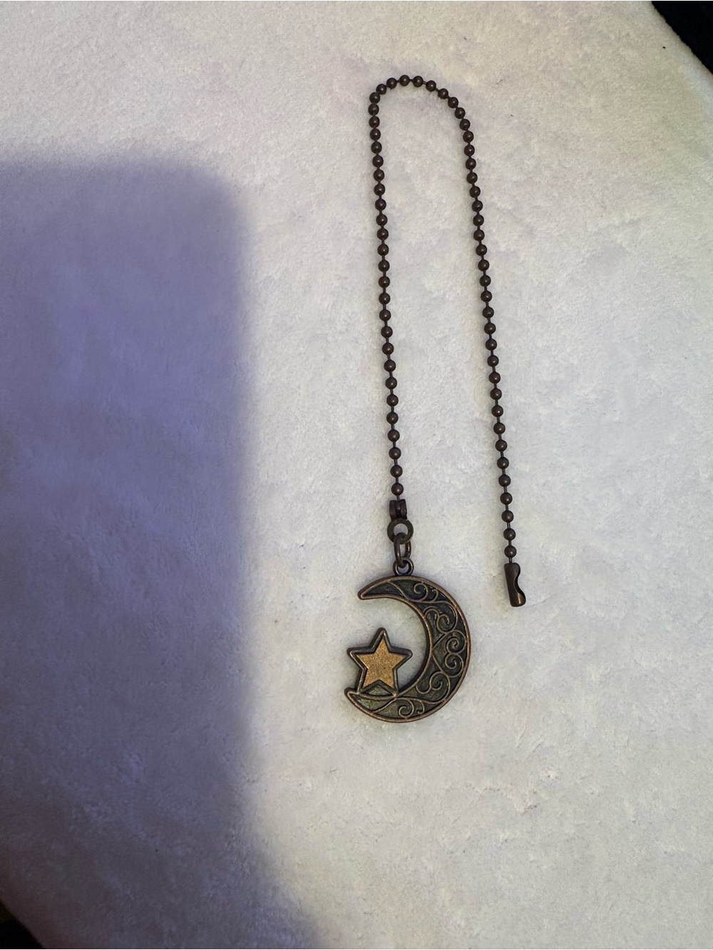 Vintage-Inspired Moon Fan/Light Pull - Bronze